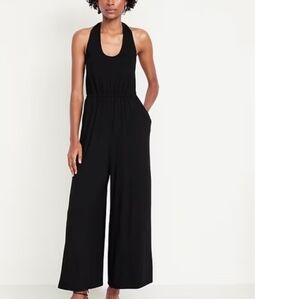 Old Navy Black Jumpsuit Medium Halter Womens New Pockets Boho